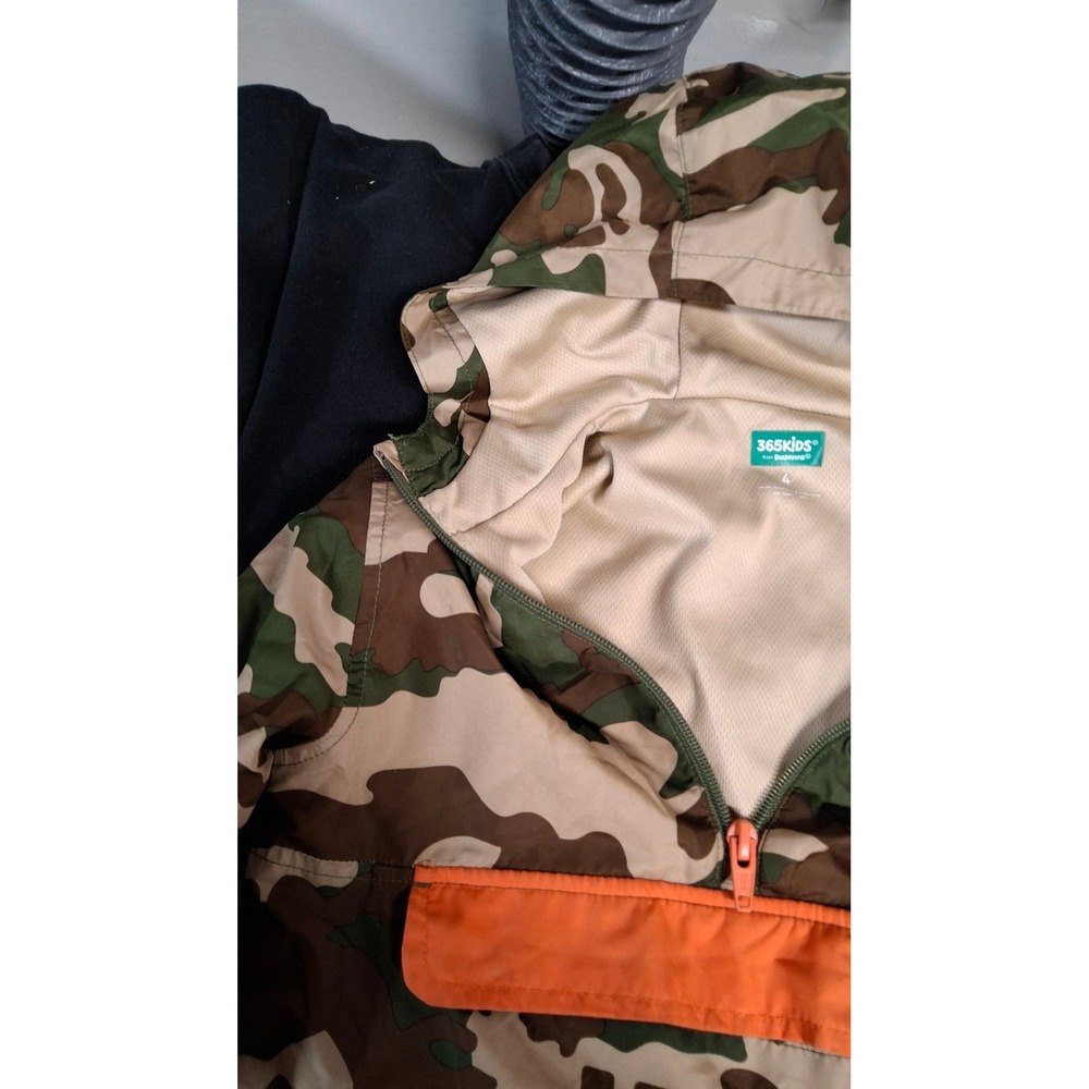 365kids Garanimals Boys Camo Windbreaker Jacket Orange Pocket Hooded Anorak 4 - Picture 3 of 13